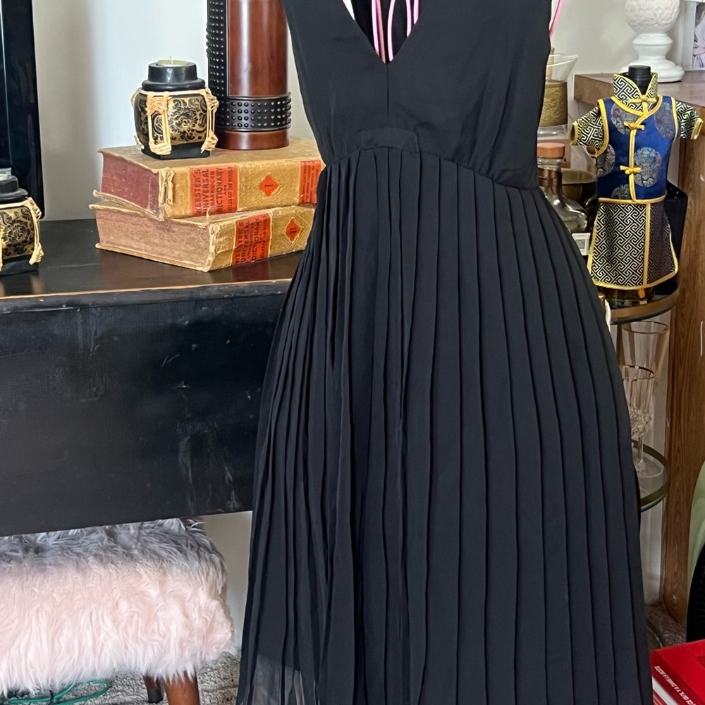 H&M Black Midi Dress with Pleats